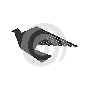 Dove vector illustration. Pigeon. Logo in the form of a bird, a symbol of the world, the image of God`s Spirit