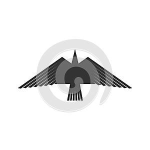 Dove vector illustration. Pigeon. Logo in the form of a bird, a symbol of the world, the image of God`s Spirit