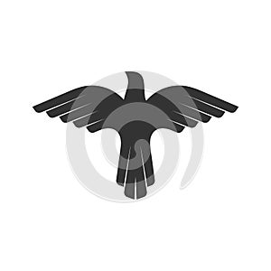 Dove vector illustration. Pigeon. Logo in the form of a bird, a symbol of the world, the image of God`s Spirit