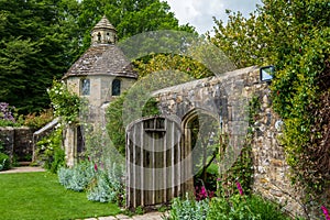 Dovecote at Nymans Gardens in Handcross, West Sussex UK. The picturesque gardens surround the ruins of an old mansion.