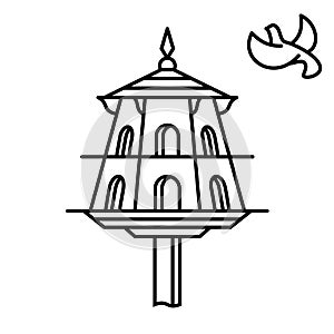 Dovecote outline icon. House for birds.