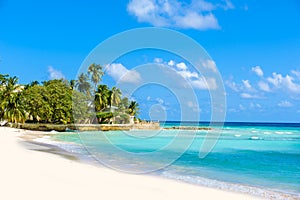 Dover Beach - tropical beach on the Caribbean island of Barbados. It is a paradise destination with a white sand beach and