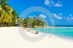 Dover Beach - tropical beach on the Caribbean island of Barbados. It is a paradise destination with a white sand beach and