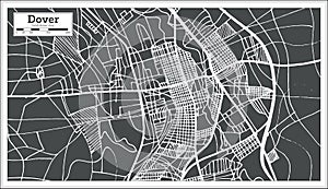 Dover Delaware USA City Map in Retro Style. Outline Map. photo