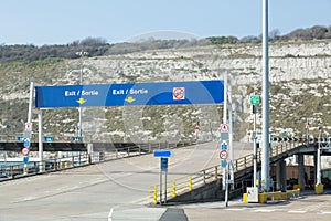 Dover port exit signs photo