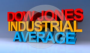 Dow jones industrial average on blue