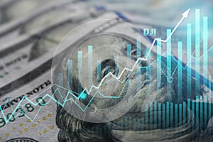 Dow Jones Industrial Average Trending Up Do To Good Economic News photo