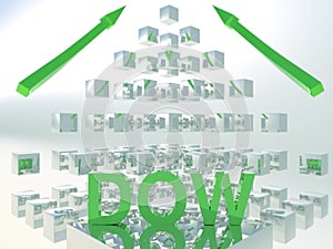 Dow Jones Rising 3D Concept photo