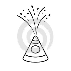 Dowali flower pot firecracker line icon.