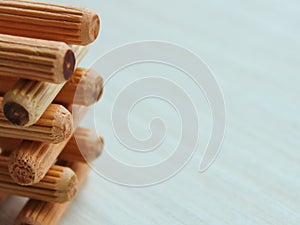 Dowel design close up texture blurred