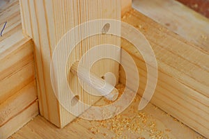 Dowel joint and hole