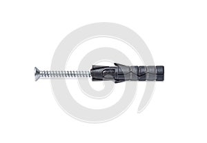 Dowel with a screw on a white background