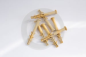 Dowels on a white background