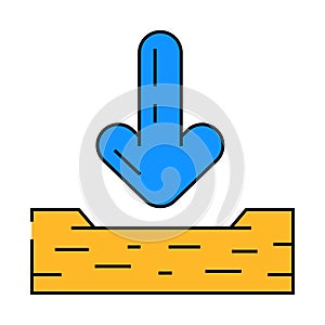 down arrow data loading icon color illustration