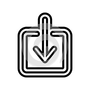 down arrow data loading line icon vector illustration