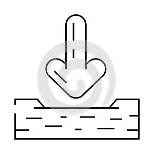 down arrow data loading line icon vector illustration