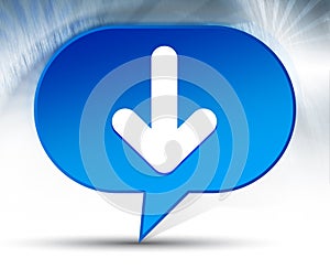 Down arrow icon blue bubble background