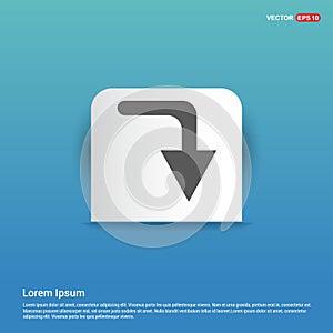 Down Arrow Icon - Blue Sticker button