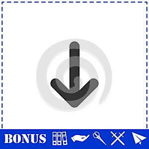 Down arrow icon flat