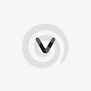 Down arrow icon. Scroll down button for website and mobile UI designs