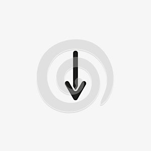 Down arrow icon. Scroll down button for website and mobile UI designs
