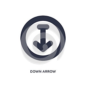 down arrow icon on white background. Simple element illustration from arrows 2 concept