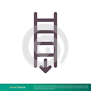 Down Arrow Ladder Icon Vector Logo Template Illustration Design. Vector EPS 10