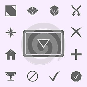 down arrow in rectangle icon. web icons universal set for web and mobile