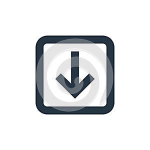 down arrow vector icon. down arrow editable stroke. down arrow linear symbol for use on web and mobile apps, logo, print media.