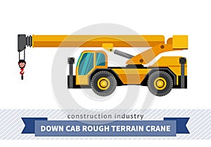 Down cab rough terrain crane