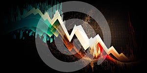 Down crisis financial business market graph on investment economy finance chart background of loss money economic crash