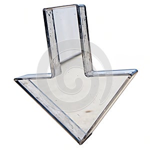 Down direction arrow isolated on white background