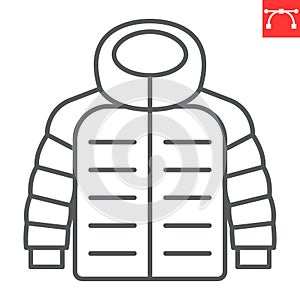 Down jacket line icon