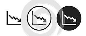 Down line chart icon