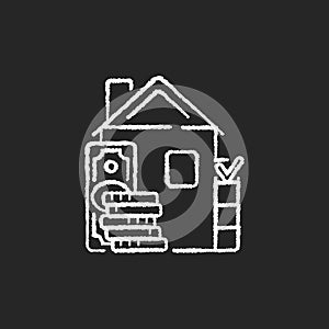 Down payment chalk white icon on black background