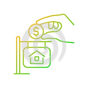 Down payment gradient linear vector icon