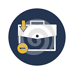 Down portfolio flat vector icon which can easily modify or edit
