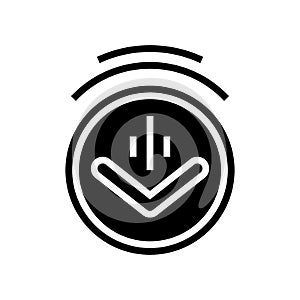 down scroll glyph icon vector illustration