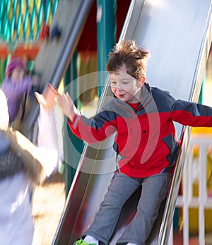 Down the slide