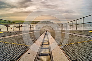 Down the Swanage Lifeboat slipway