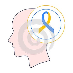 Down syndrome awareness ribbon icon