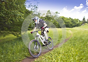 Downhill biker