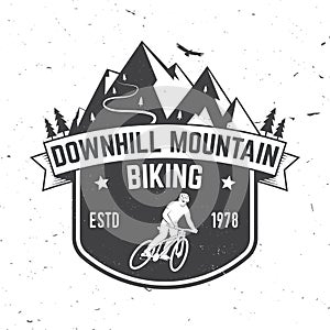 Downhill mountain biking. Vector illustration.