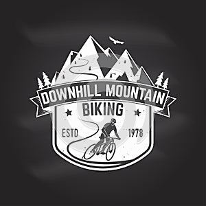 Downhill mountain biking. Vector illustration.