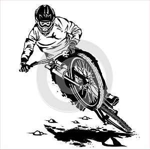 Downhill mountainbike rider