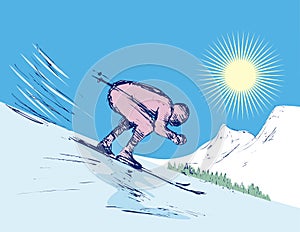 Downhill skiing