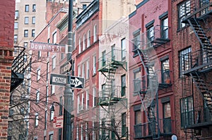 Downing Street in West Village NYC Street shot