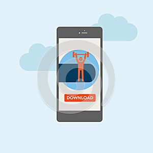 Download app mobile phone icon vector