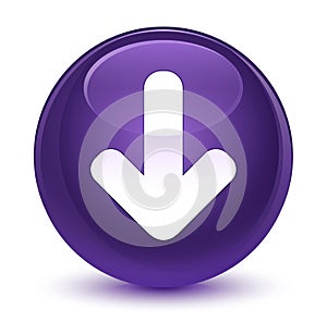 Download arrow icon glassy purple round button