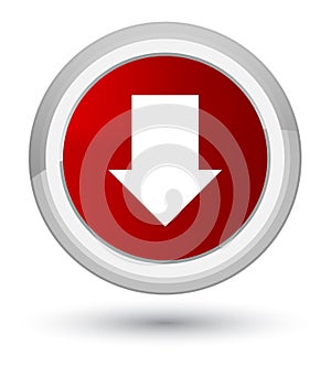 Download arrow icon prime red round button